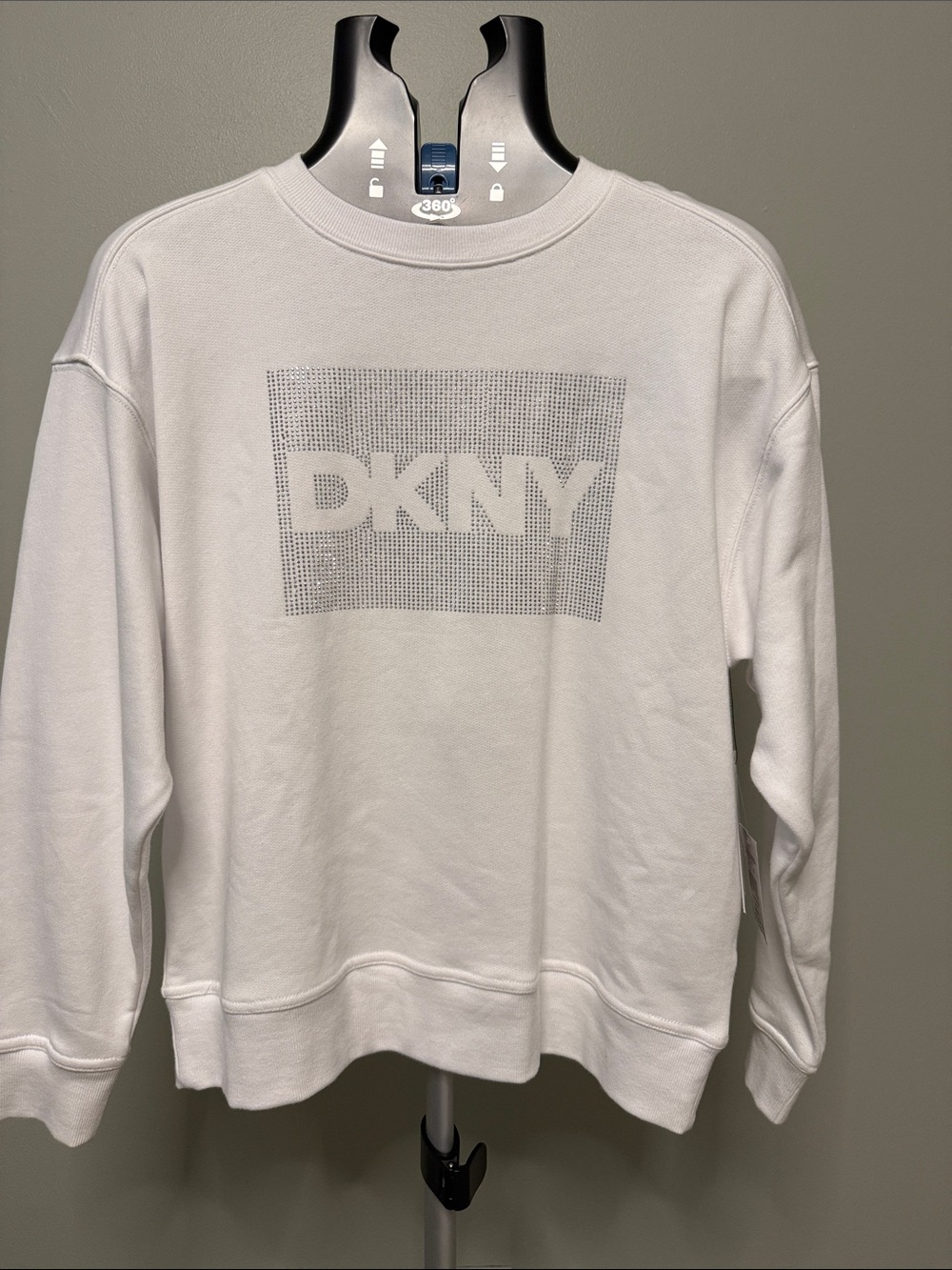 100% Cotton DKNY White Logo Crewneck Sweatshirt